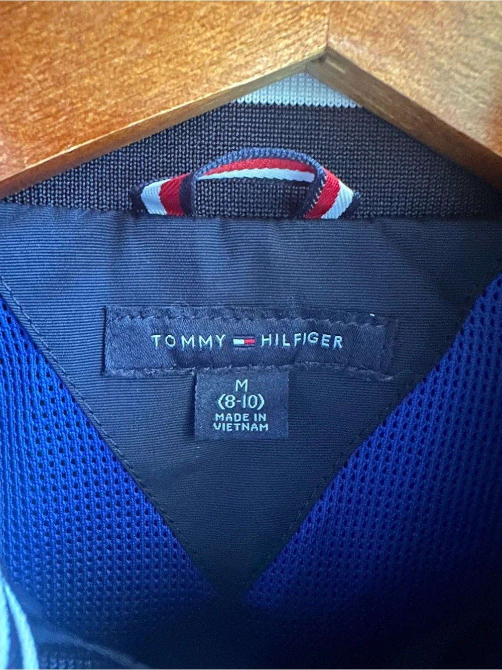 Kids Tommy Hilfiger Blue/White/Red Mesh-Lined Jacket Hidden Hood